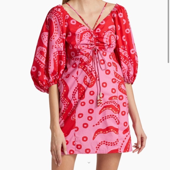 FARM Rio Dresses & Skirts - FARM RIO Octocool Puff-Sleeve Mini Dress Super Cute - L